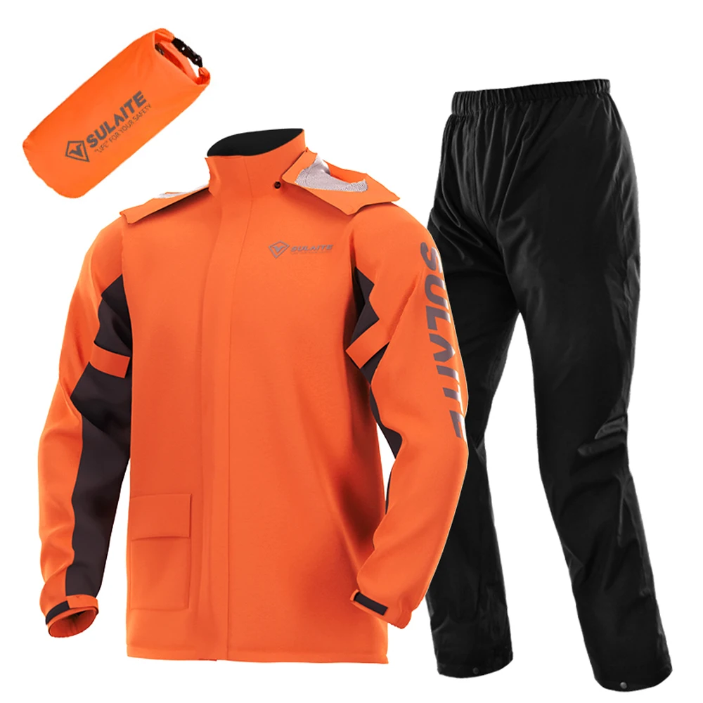 Motorcycle Gear For Woman - ชุดกันฝนสำหรับขี่มอเตอร์ไซค์ น้ำหนักเบา เสื้อกันฝนแบบกันน้ำ ระบายอากาศได้ดี พร้อมกางเกงและที่คลุมรองเท้า สำหรับผู้ชายและผู้หญิง